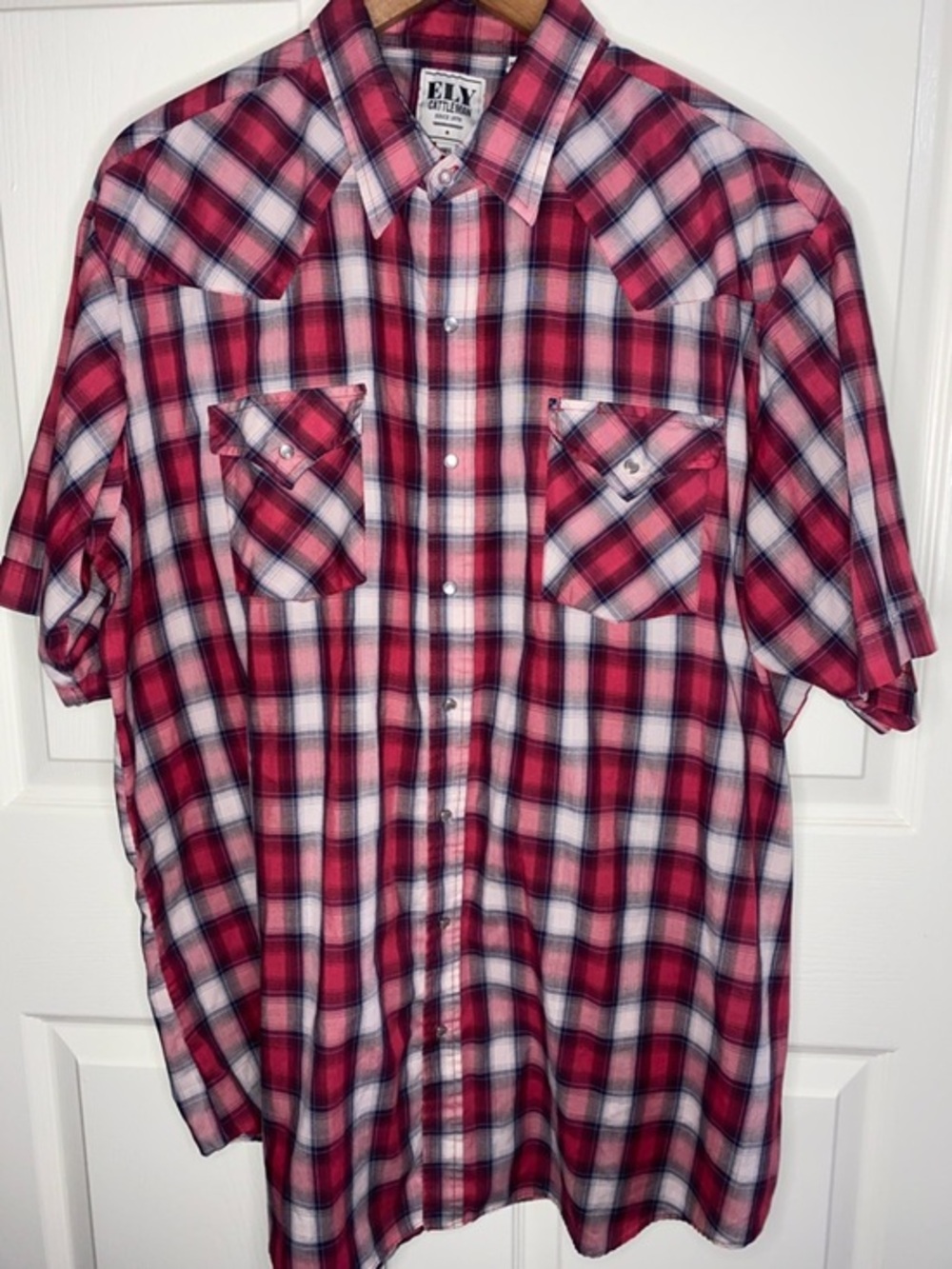 Ely Cattleman Red Plaid Short-Sleeve Western Shirt, Line Dancing